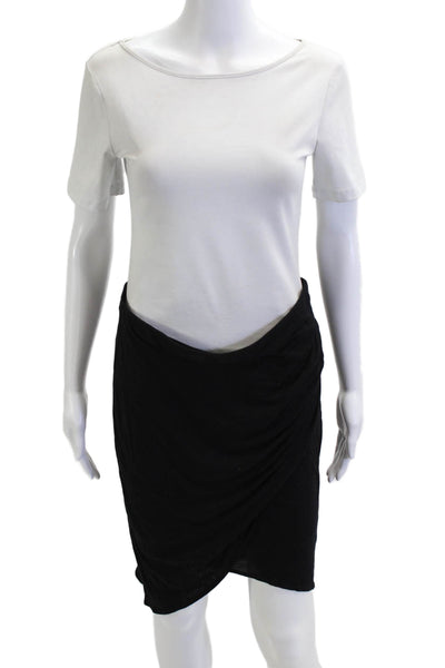 Helmut Womens Black Wrap Midi Skirt Micro Modal Size 31