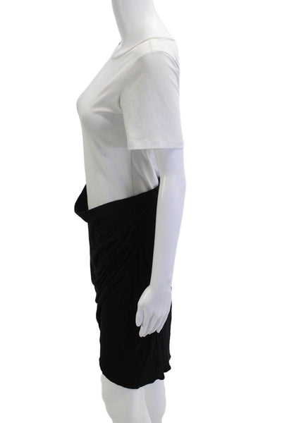 Helmut Womens Black Wrap Midi Skirt Micro Modal Size 31