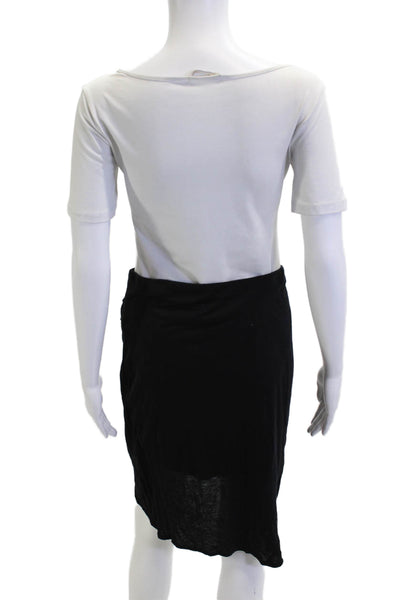 Helmut Womens Black Wrap Midi Skirt Micro Modal Size 31