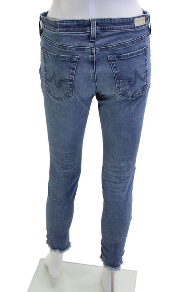 Adriano Goldschmied Womens Skinny Ankle Jeans Blue Mid Rise Size 30