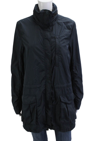 Y/osemite Women Dark Blue Raincoat Windbreaker High Neck Drawstring Size 3