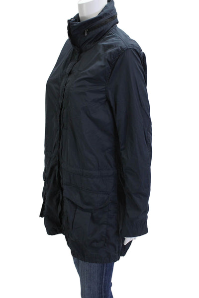 Y/osemite Women Dark Blue Raincoat Windbreaker High Neck Drawstring Size 3