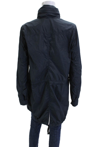 Y/osemite Women Dark Blue Raincoat Windbreaker High Neck Drawstring Size 3