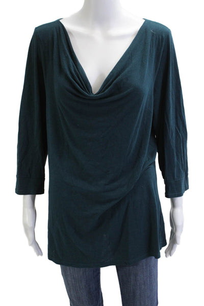 Toad & Co Womens Tunic Blouse Green 3/4 Sleeve Modal Blend Size XL