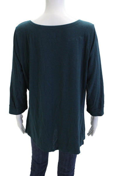 Toad & Co Womens Tunic Blouse Green 3/4 Sleeve Modal Blend Size XL