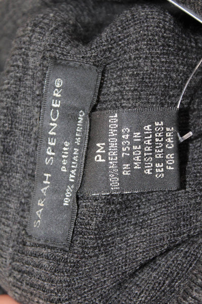 Sarah Spencer Women Dark Gray Italian Merino Wool Turtleneck Pullover Size PM