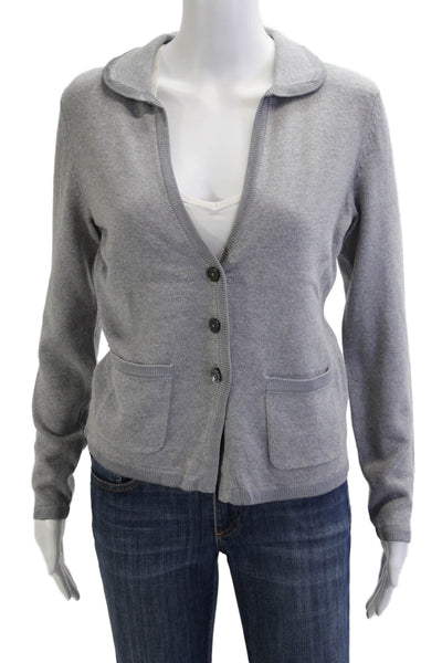 Banana Republic Womens Gray V-Neck Button Cardigan Cotton Cashmere Size S