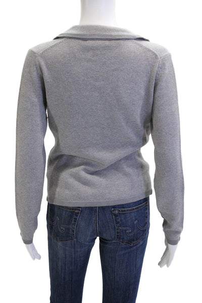 Banana Republic Womens Gray V-Neck Button Cardigan Cotton Cashmere Size S