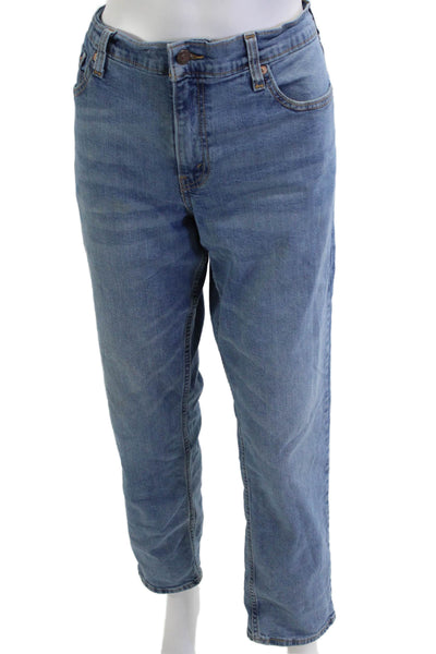 Levis Unisex Mom Straight Jeans Blue 90s Button Fly Size 33