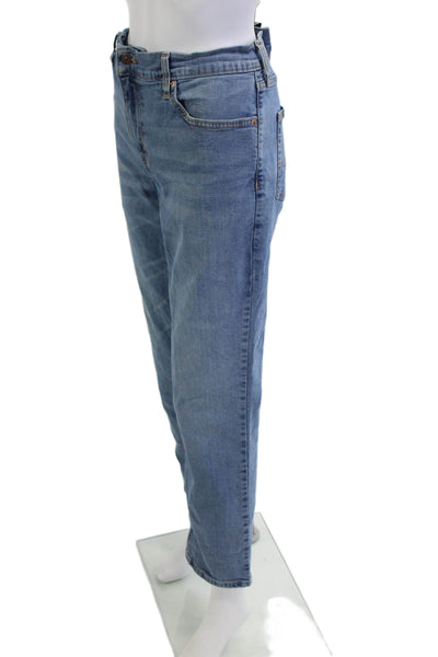 Levis Unisex Mom Straight Jeans Blue 90s Button Fly Size 33