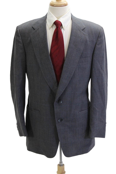 Austin Reed Men's Classic Check 2 Piece Suit Jacket Gray Button Size 40
