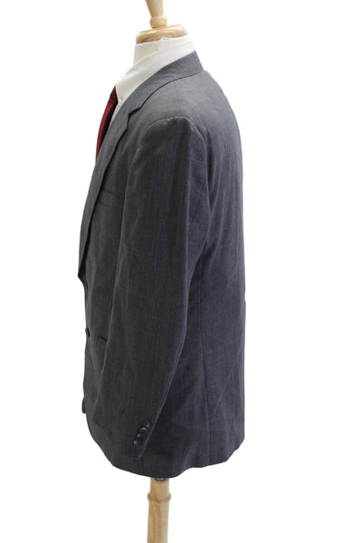 Austin Reed Men's Classic Check 2 Piece Suit Jacket Gray Button Size 40