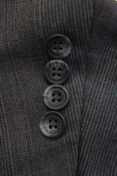 Austin Reed Men's Classic Check 2 Piece Suit Jacket Gray Button Size 40