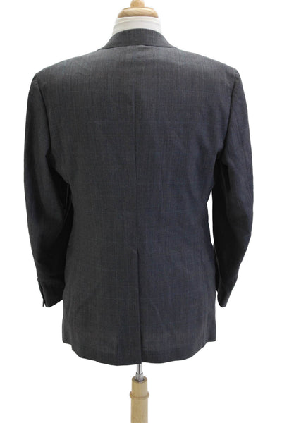 Austin Reed Men's Classic Check 2 Piece Suit Jacket Gray Button Size 40