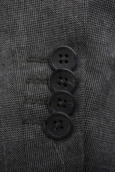Banana Republic Mens Gray Check Collared Button Blazer Size 46