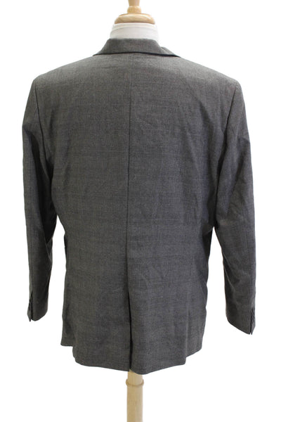 Banana Republic Mens Gray Check Collared Button Blazer Size 46