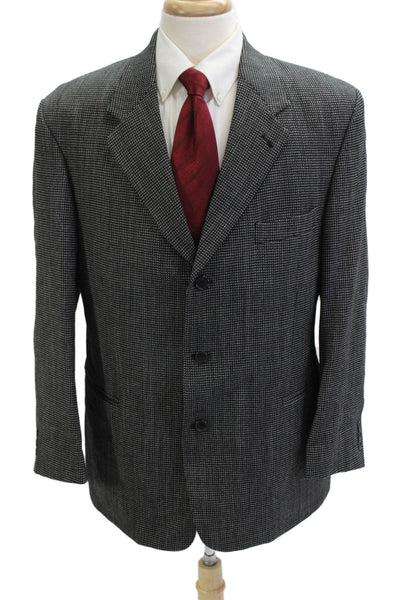 Pierre Cardin Paris Mens Wool Check Suit Jacket Dark Gray Size 42