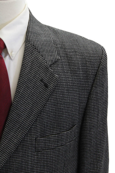 Pierre Cardin Paris Mens Wool Check Suit Jacket Dark Gray Size 42
