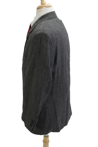 Pierre Cardin Paris Mens Wool Check Suit Jacket Dark Gray Size 42