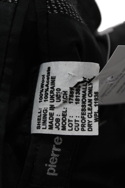 Pierre Cardin Paris Mens Wool Check Suit Jacket Dark Gray Size 42