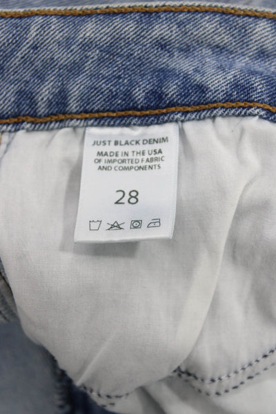 Just Black Denim Womens Boyfriend Wide Leg Jeans Blue Size 28