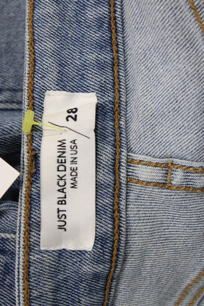 Just Black Denim Womens Boyfriend Wide Leg Jeans Blue Size 28