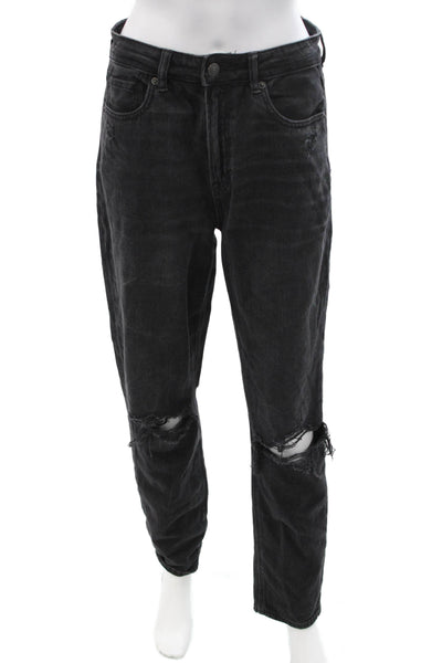 American Eagle Outfitters Womens Black Boyfriend Mom Jeans Tall Size 6