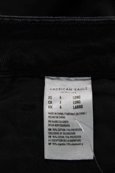 American Eagle Outfitters Womens Black Boyfriend Mom Jeans Tall Size 6