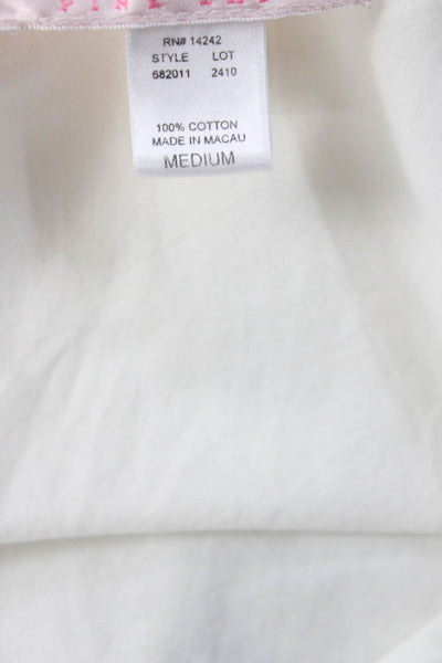 Oscar de la Renta Womens Slip Dress White Floral Cotton Sleeveless Short Size M