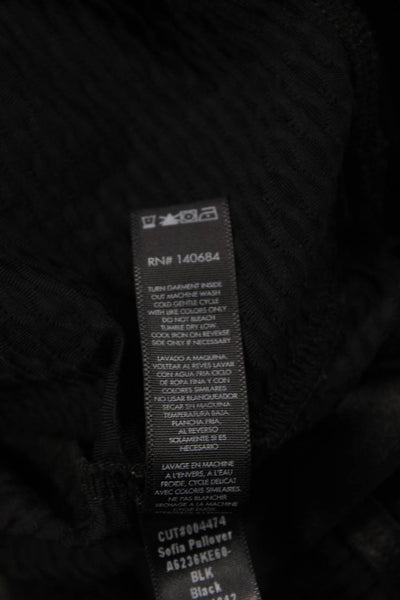 Koral Women Pullover Sweatshirt Black Crew Neck Long Sleeve Solid Size S