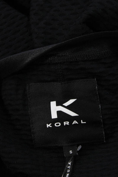 Koral Women Pullover Sweatshirt Black Crew Neck Long Sleeve Solid Size S