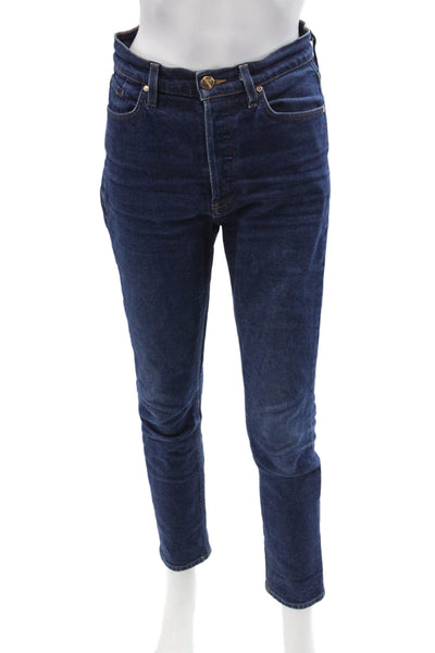 Goldsign Unisex Ankle Skinny Jeans Dark Blue Mid Rise Inseam 28 Size 26