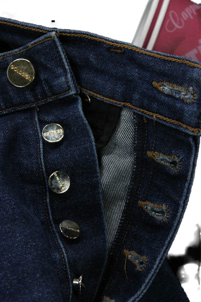 Goldsign Unisex Ankle Skinny Jeans Dark Blue Mid Rise Inseam 28 Size 26