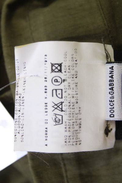 D&G Dolce & Gabbana Women Sleeveless Cotton Button-Up Top Green Size S