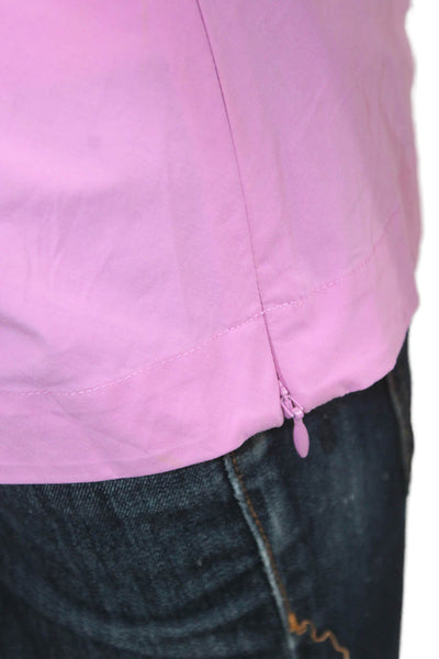 Jonathan Simkhai Women Pink Cotton V-Neck Short Sleeve Blouse Size S