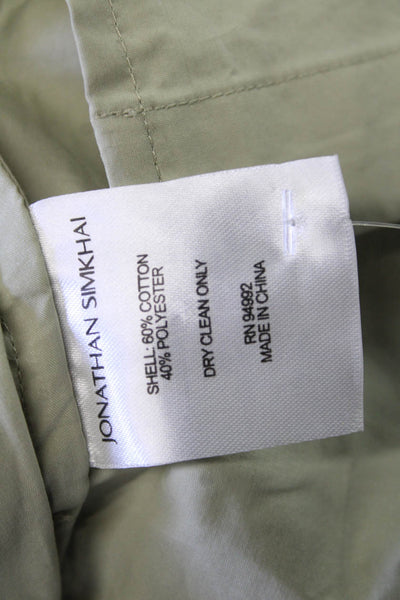 Jonathan Simkhai Women Beige V-Neck Tie Short Sleeve Blouse Size S