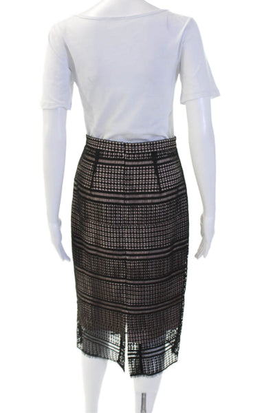 L.K. Bennett Women Straight Pencil Skirt Black Geometric Polyester Size 4