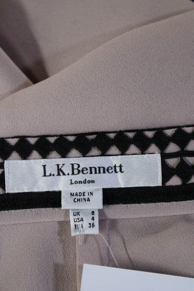 L.K. Bennett Women Straight Pencil Skirt Black Geometric Polyester Size 4