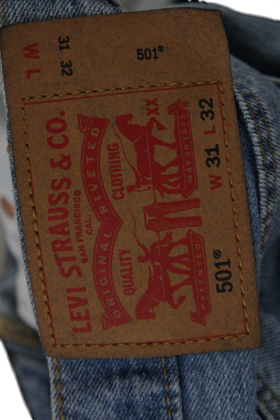 Levi's Mens Straight Blue Jeans 100% Cotton Button Fly Size 31