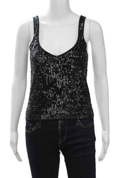 J Crew Women Black V-Neck Sleeveless Camisole 80s Size XS