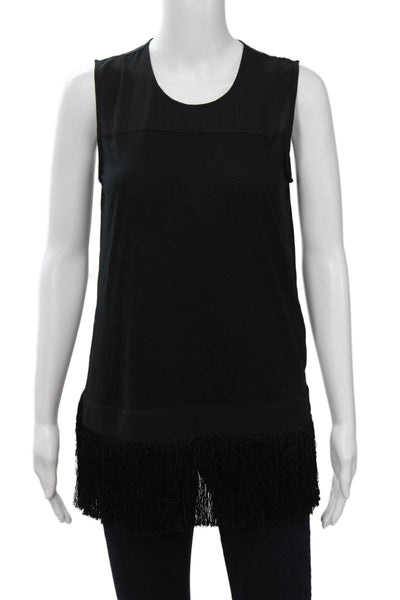 J Crew Women Tunic Sleeveless Black Round Neck Polyester Size XS