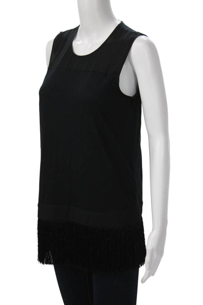 J Crew Women Tunic Sleeveless Black Round Neck Polyester Size XS