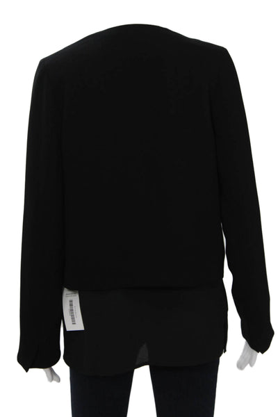 Bailey 44 Women Black Solid Polyester Long Sleeve Blazer Size S