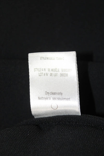 Theory Women Tunic Blouse Black Long Sleeve Round Neck Button Polyester Size M