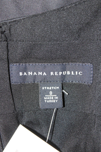 Banana Republic Women A-Line Slip Dress Black V-Neck Sleeveless Mid-Calf Size 8