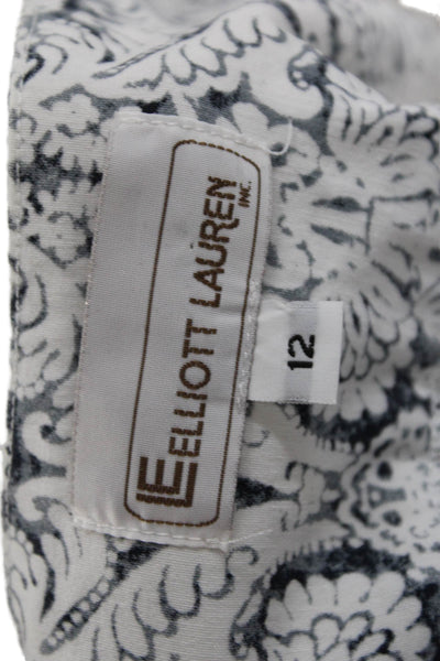 Elliott Lauren Women Cropped Ankle Paisley Pants Black Size 12
