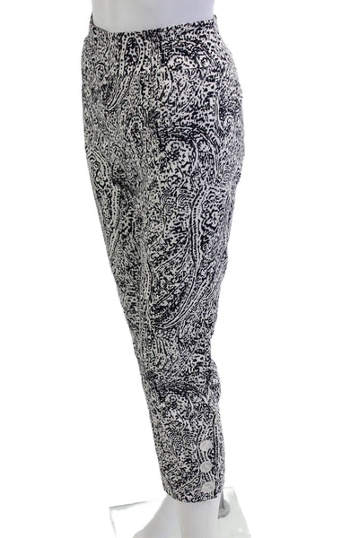 Elliott Lauren Womens Ankle Cropped Paisley Black Polyester Pants Size 10