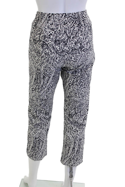 Elliott Lauren Womens Ankle Cropped Paisley Black Polyester Pants Size 10