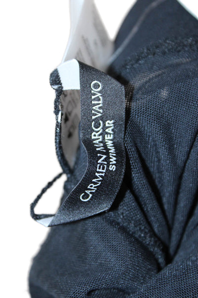 Carmen Marc Valvo Womens Wrap Black Polyester Spandex Long Skirt Size L