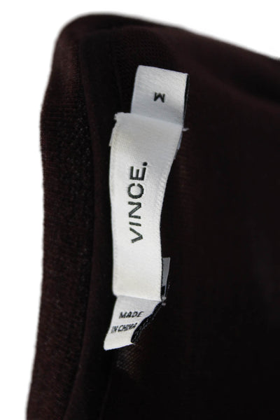 Vince Women Basic Tunic Brown Long Sleeve Rayon Polyester Size M